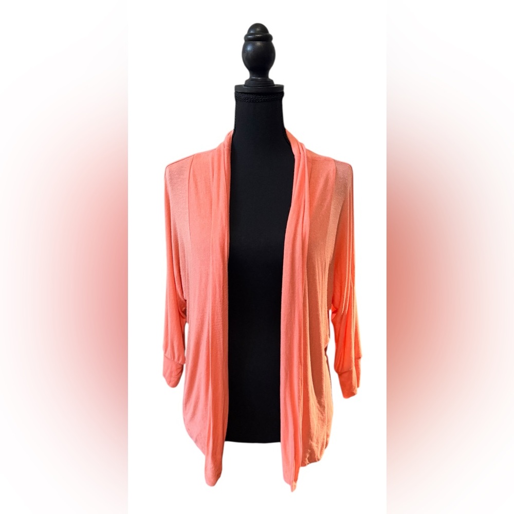 Tea and Rose Coral Open-Front Women's Lightweight Cardigan Rayon Sweater
